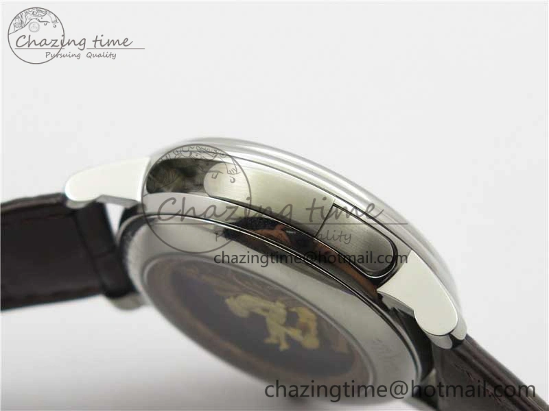 Sexual Revolution Erotic Watch SS ZSF White Dial Gold Markers on Brown Leather Strap A23J
