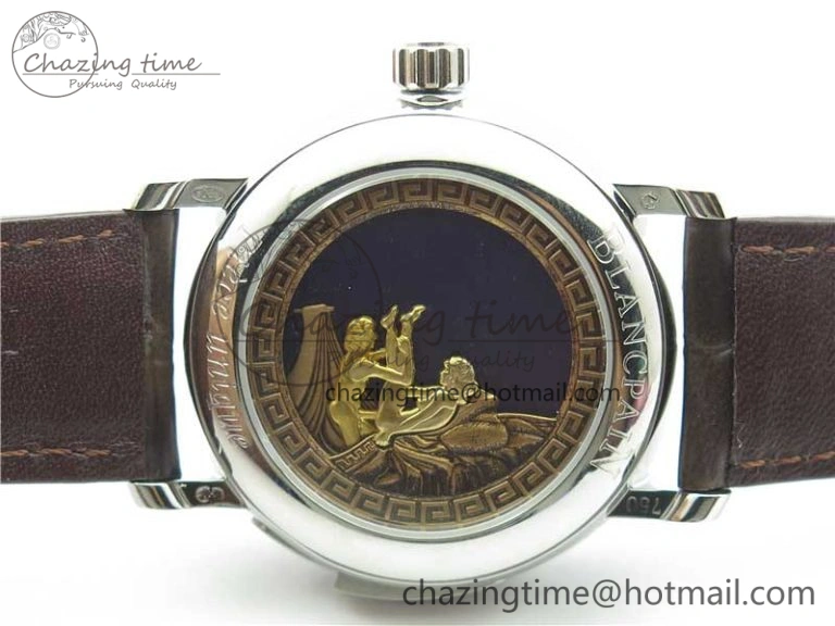 Sexual Revolution Erotic Watch SS ZSF White Dial Gold Markers on Brown Leather Strap A23J