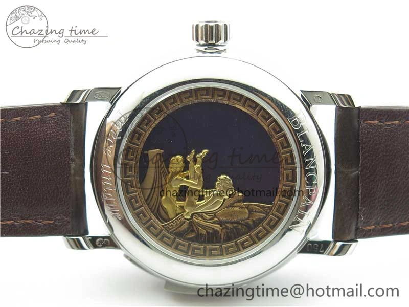 Sexual Revolution Erotic Watch SS ZSF White Dial Gold Markers on Brown Leather Strap A23J