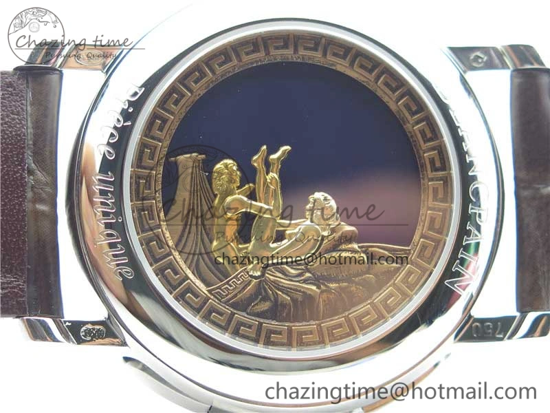 Sexual Revolution Erotic Watch SS ZSF White Dial Gold Markers on Brown Leather Strap A23J