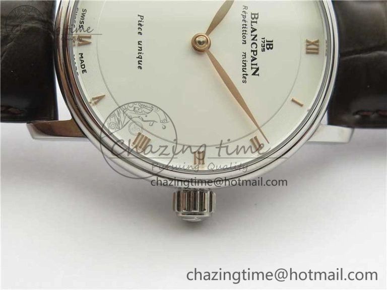 Sexual Revolution Erotic Watch SS ZSF White Dial Gold Markers on Brown Leather Strap A23J