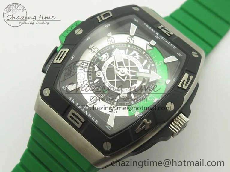 Skafander SS Green On Green Rubber Strap MIYOTA 8215