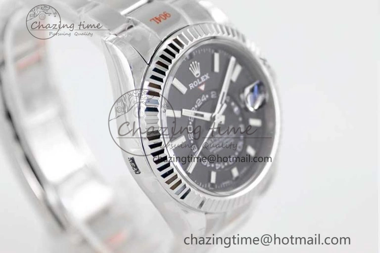 Sky-Dweller 326934 904L SS Noob 1:1 Best Edition Black Dial on SS Bracelet Asian 23J to 9001