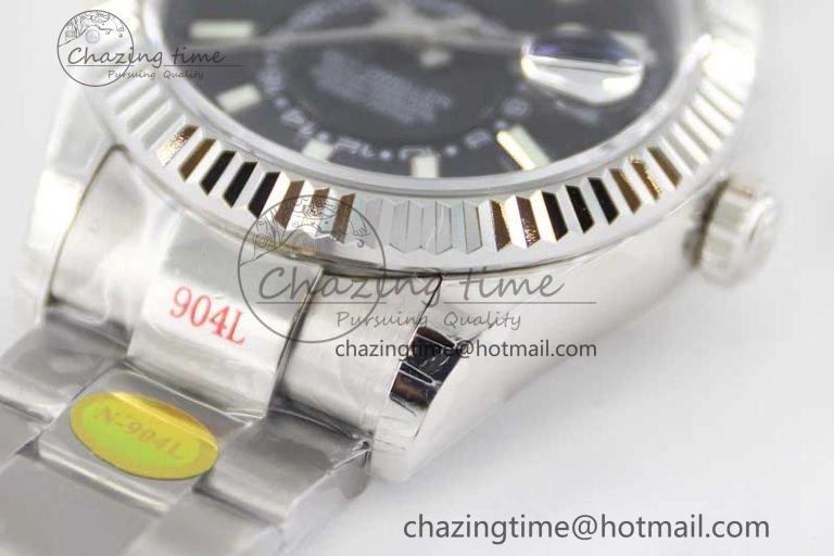 Sky-Dweller 326934 904L SS Noob 1:1 Best Edition Black Dial on SS Bracelet Asian 23J to 9001
