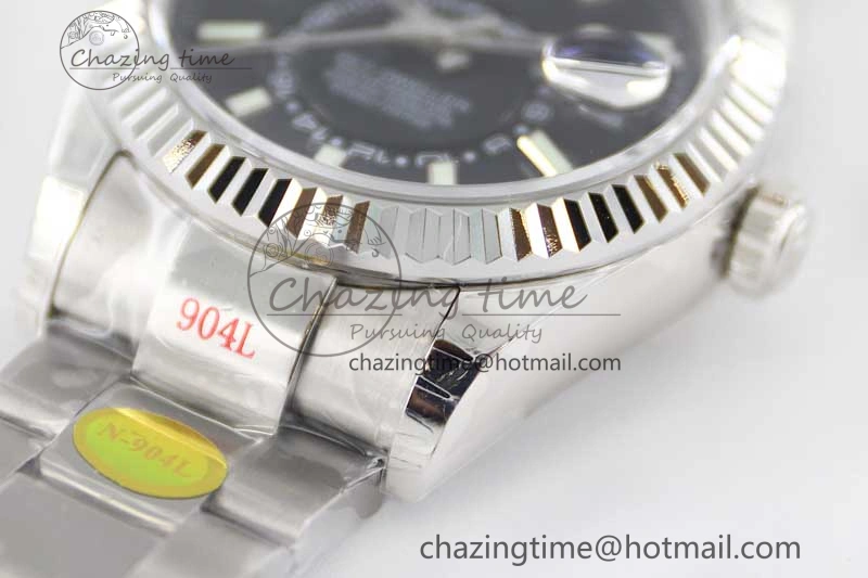 Sky-Dweller 326934 904L SS Noob 1:1 Best Edition Black Dial on SS Bracelet Asian 23J to 9001