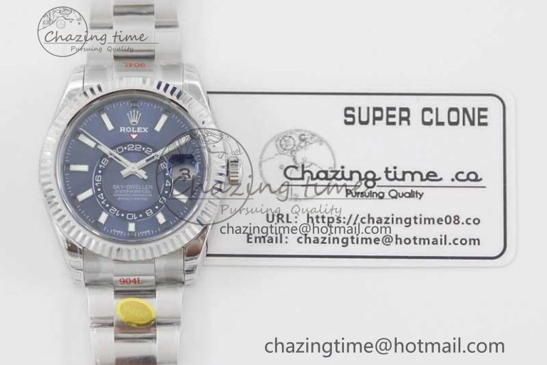 Sky-Dweller 326934 904L SS Noob 1:1 Best Edition Blue Dial on SS Bracelet Asian 23J to 9001