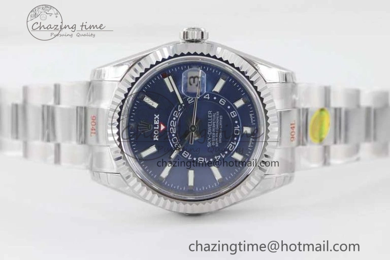 Sky-Dweller 326934 904L SS Noob 1:1 Best Edition Blue Dial on SS Bracelet Asian 23J to 9001