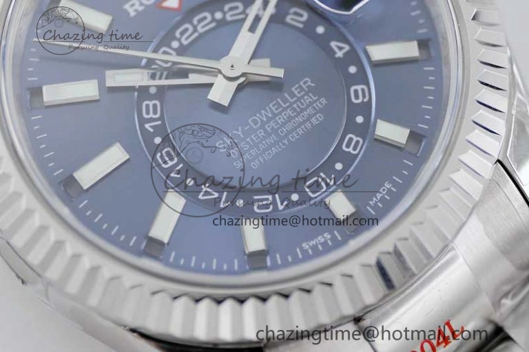 Sky-Dweller 326934 904L SS Noob 1:1 Best Edition Blue Dial on SS Bracelet Asian 23J to 9001