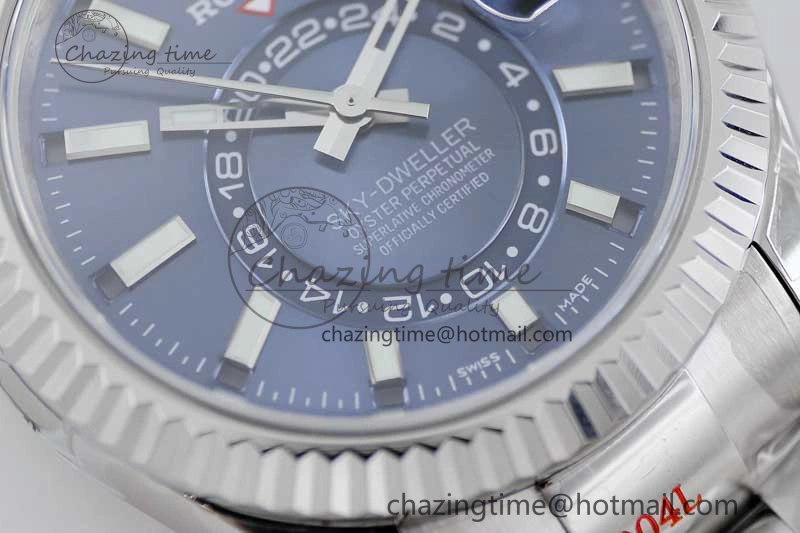 Sky-Dweller 326934 904L SS Noob 1:1 Best Edition Blue Dial on SS Bracelet Asian 23J to 9001