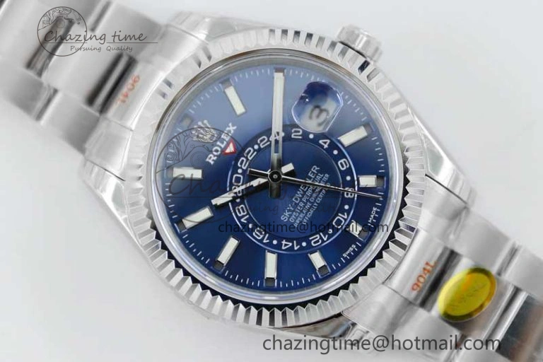 Sky-Dweller 326934 904L SS Noob 1:1 Best Edition Blue Dial on SS Bracelet Asian 23J to 9001