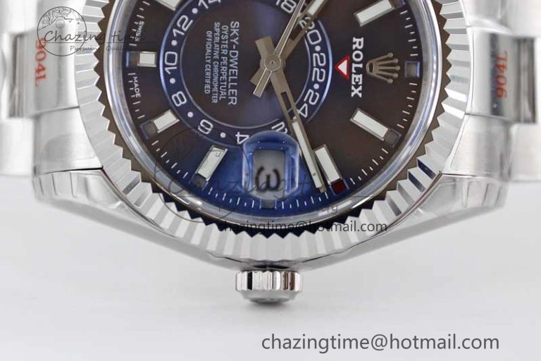 Sky-Dweller 326934 904L SS Noob 1:1 Best Edition Blue Dial on SS Bracelet Asian 23J to 9001