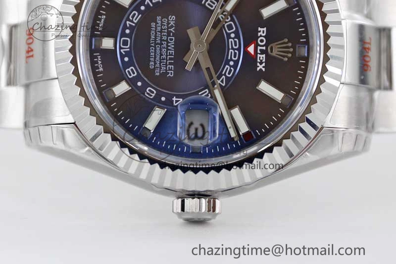 Sky-Dweller 326934 904L SS Noob 1:1 Best Edition Blue Dial on SS Bracelet Asian 23J to 9001