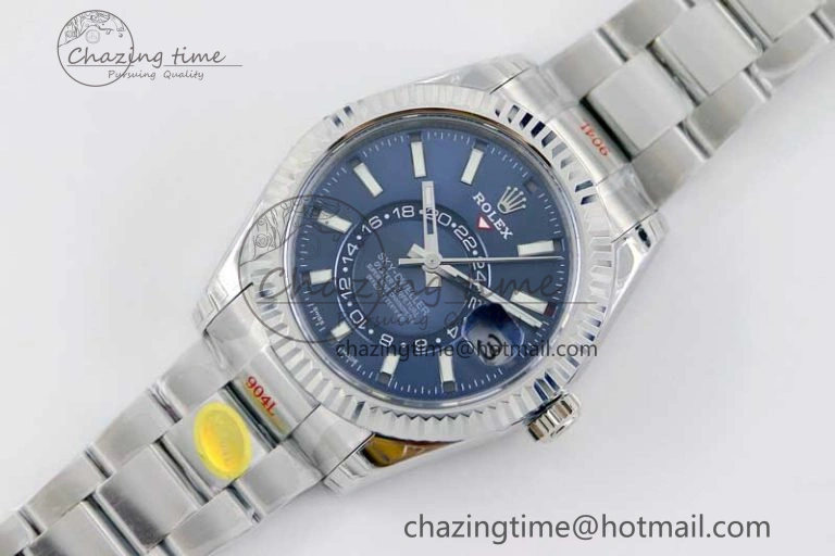 Sky-Dweller 326934 904L SS Noob 1:1 Best Edition Blue Dial on SS Bracelet Asian 23J to 9001