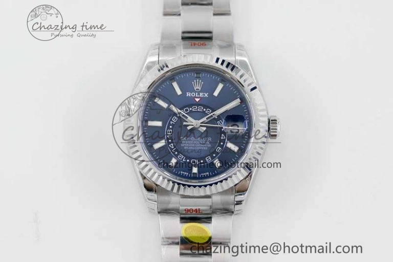Sky-Dweller 326934 904L SS Noob 1:1 Best Edition Blue Dial on SS Bracelet Asian 23J to 9001