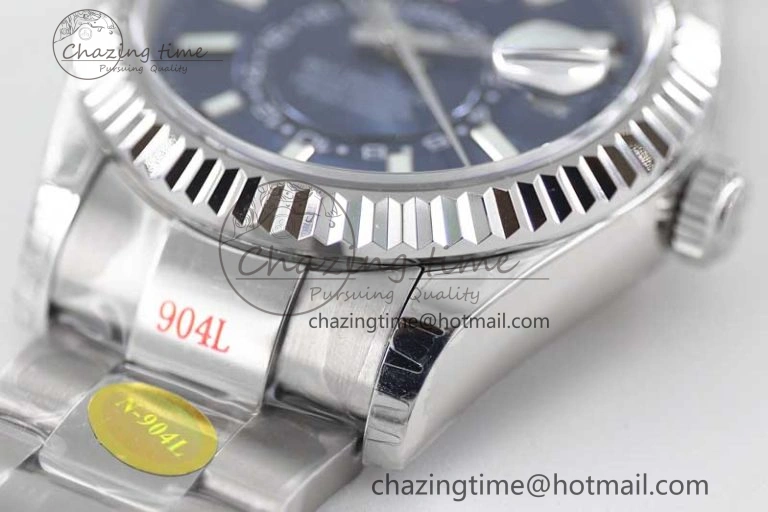Sky-Dweller 326934 904L SS Noob 1:1 Best Edition Blue Dial on SS Bracelet Asian 23J to 9001