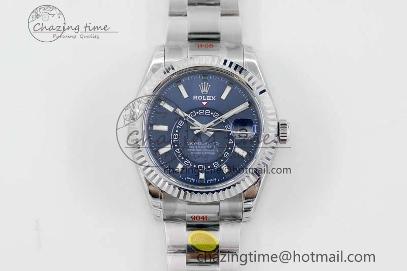Sky-Dweller 326934 904L SS Noob 1:1 Best Edition Blue Dial on SS Bracelet Asian 23J to 9001