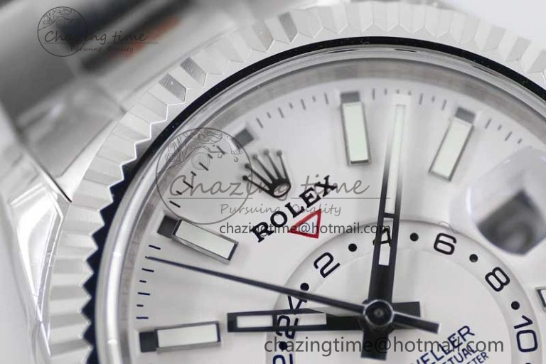 Sky-Dweller 326934 904L SS Noob 1:1 Best Edition White Dial on SS Bracelet Asian 23J to 9001