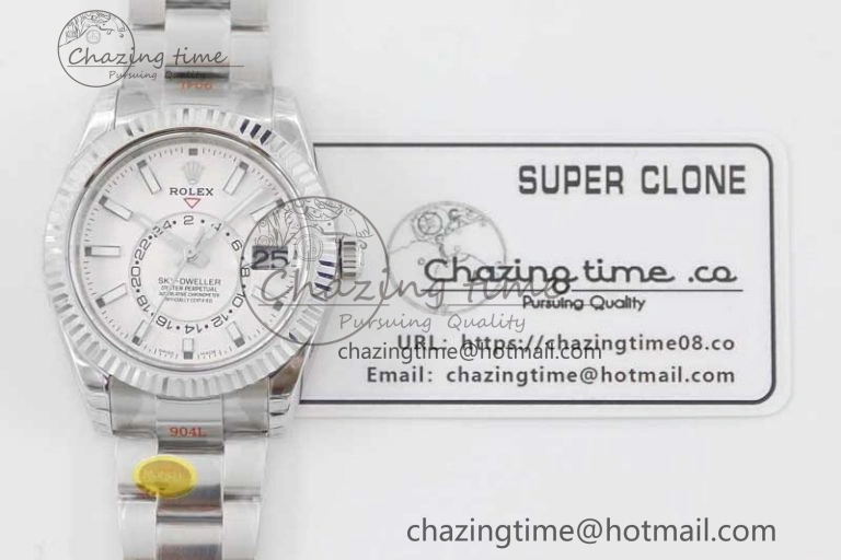 Sky-Dweller 326934 904L SS Noob 1:1 Best Edition White Dial on SS Bracelet Asian 23J to 9001