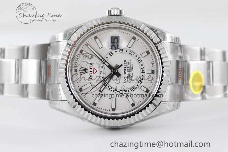Sky-Dweller 326934 904L SS Noob 1:1 Best Edition White Dial on SS Bracelet Asian 23J to 9001