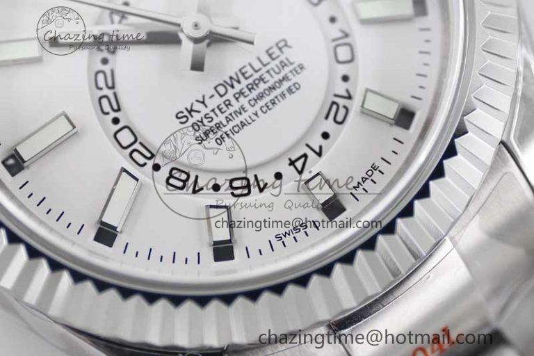 Sky-Dweller 326934 904L SS Noob 1:1 Best Edition White Dial on SS Bracelet Asian 23J to 9001