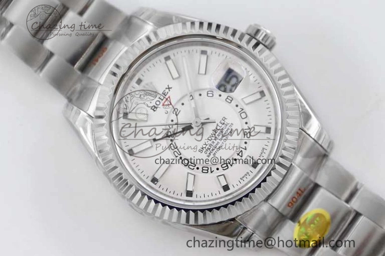 Sky-Dweller 326934 904L SS Noob 1:1 Best Edition White Dial on SS Bracelet Asian 23J to 9001