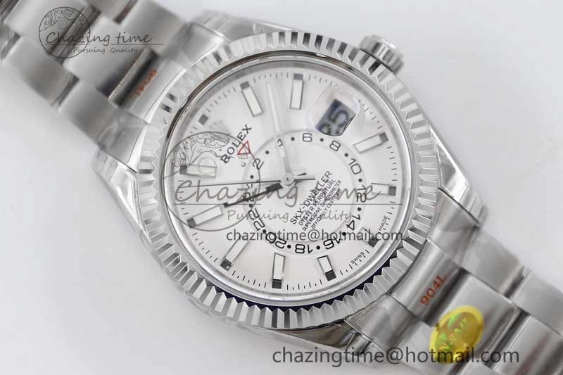 Sky-Dweller 326934 904L SS Noob 1:1 Best Edition White Dial on SS Bracelet Asian 23J to 9001