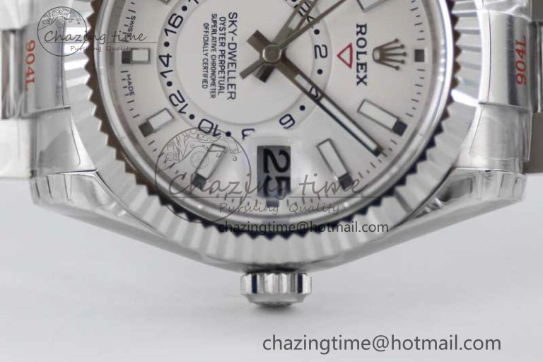Sky-Dweller 326934 904L SS Noob 1:1 Best Edition White Dial on SS Bracelet Asian 23J to 9001