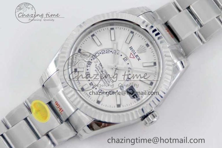 Sky-Dweller 326934 904L SS Noob 1:1 Best Edition White Dial on SS Bracelet Asian 23J to 9001