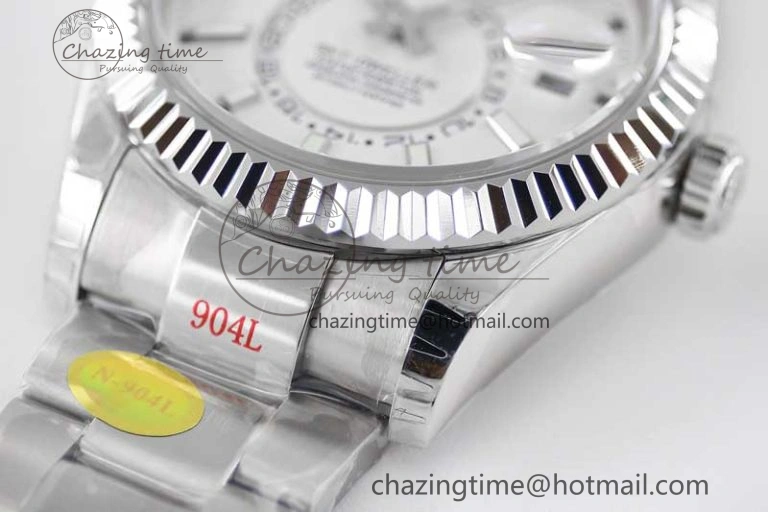 Sky-Dweller 326934 904L SS Noob 1:1 Best Edition White Dial on SS Bracelet Asian 23J to 9001