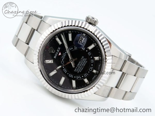 Sky-Dweller 326934 904L SS ZF 1:1 Best Edition Black Dial on SS Bracelet A2824