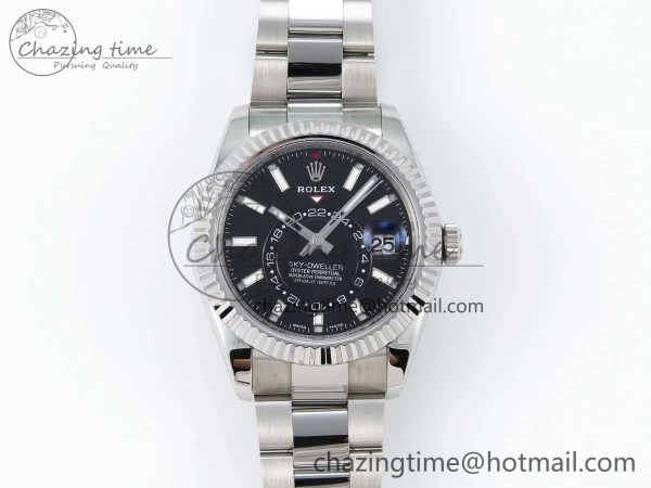 Sky-Dweller 326934 904L SS ZF 1:1 Best Edition Black Dial on SS Bracelet A2824