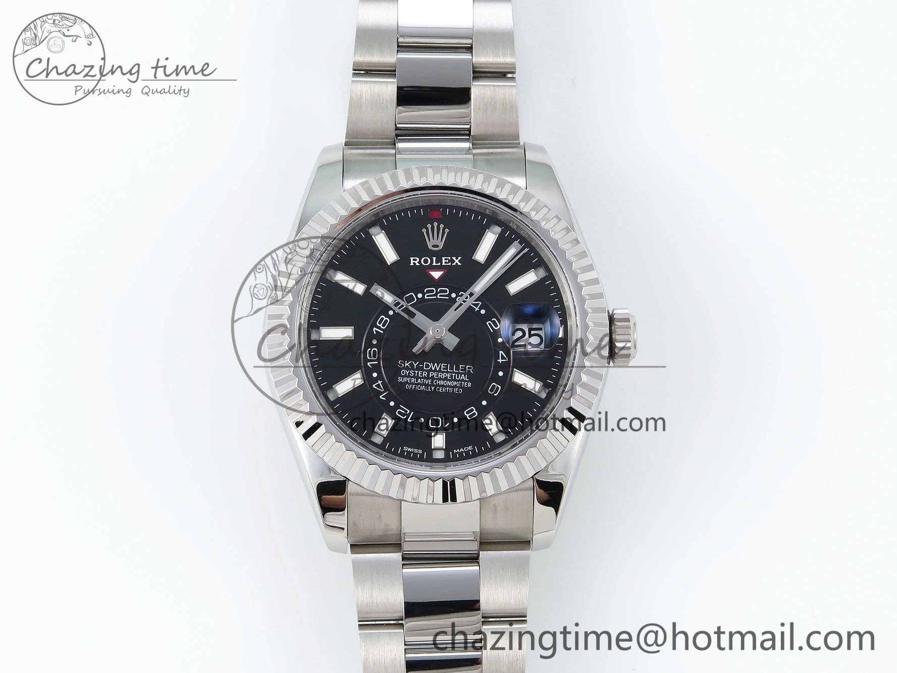 Sky-Dweller 326934 904L SS ZF 1:1 Best Edition Black Dial on SS Bracelet A2824