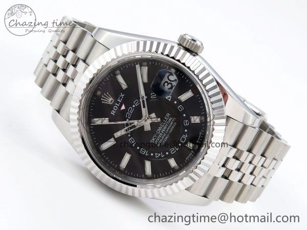Sky-Dweller 326934 904L SS ZF 1:1 Best Edition Black Dial on SS Jubilee Bracelet A2824