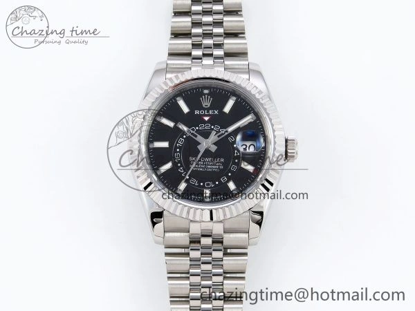 Sky-Dweller 326934 904L SS ZF 1:1 Best Edition Black Dial on SS Jubilee Bracelet A2824