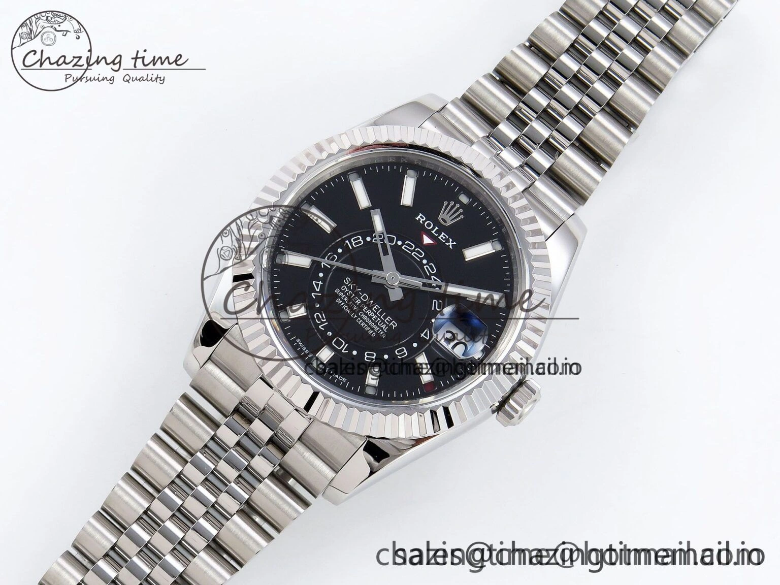 Sky-Dweller 326934 904L SS ZF 1:1 Best Edition Black Dial on SS Jubilee Bracelet A2824