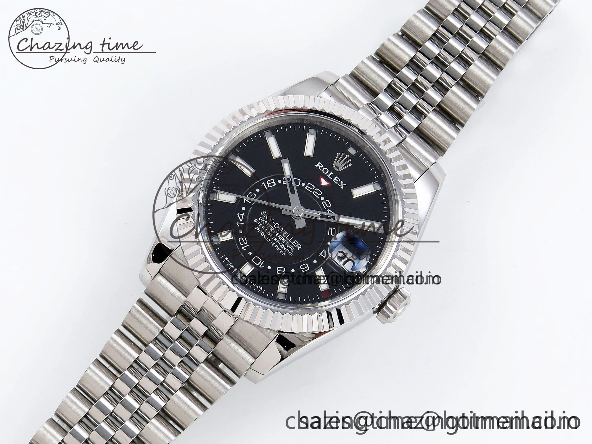 Sky-Dweller 326934 904L SS ZF 1:1 Best Edition Black Dial on SS Jubilee Bracelet A2824