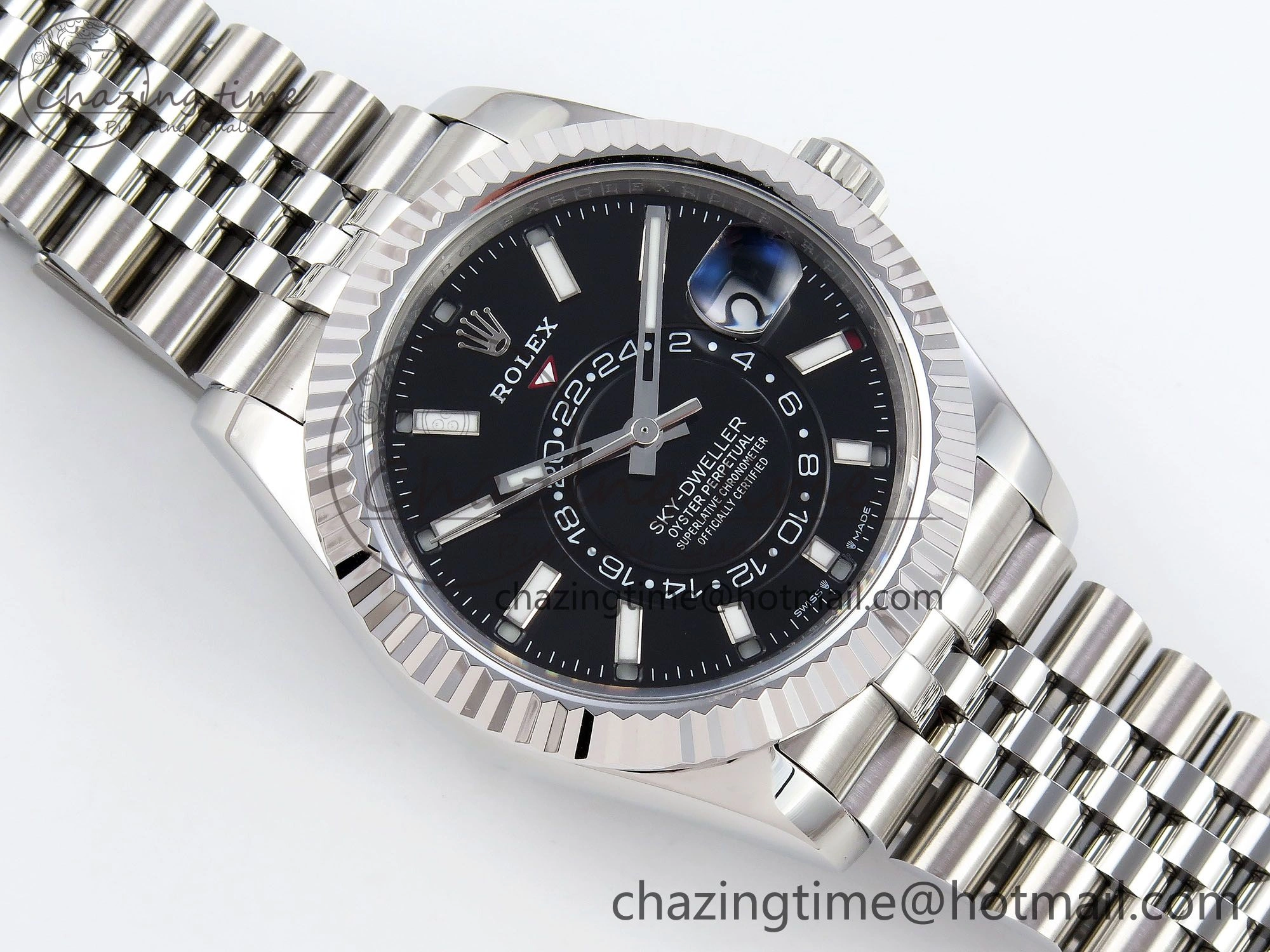 Sky-Dweller 326934 904L SS ZF 1:1 Best Edition Black Dial on SS Jubilee Bracelet A2824