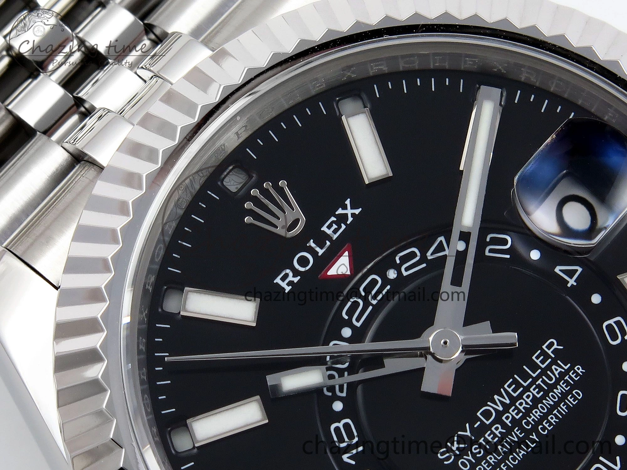 Sky-Dweller 326934 904L SS ZF 1:1 Best Edition Black Dial on SS Jubilee Bracelet A2824