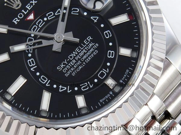 Sky-Dweller 326934 904L SS ZF 1:1 Best Edition Black Dial on SS Jubilee Bracelet A2824