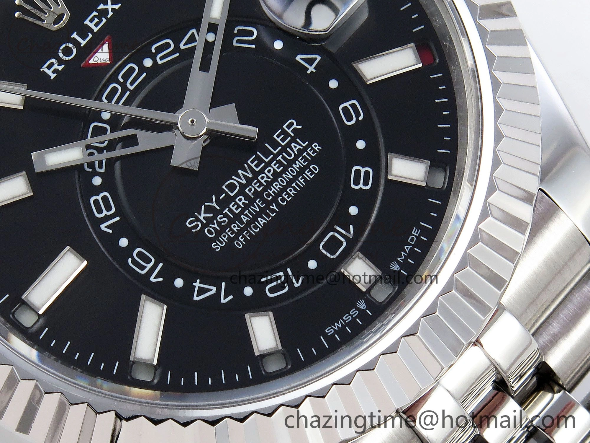 Sky-Dweller 326934 904L SS ZF 1:1 Best Edition Black Dial on SS Jubilee Bracelet A2824