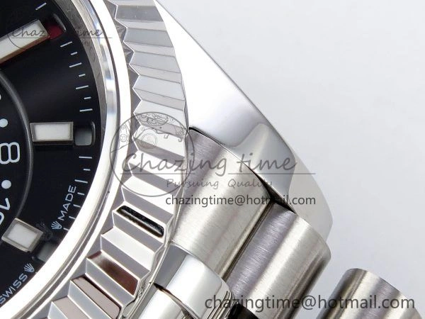Sky-Dweller 326934 904L SS ZF 1:1 Best Edition Black Dial on SS Jubilee Bracelet A2824