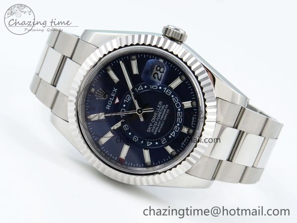 Sky-Dweller 326934 904L SS ZF 1:1 Best Edition Blue Dial on SS Bracelet A2824