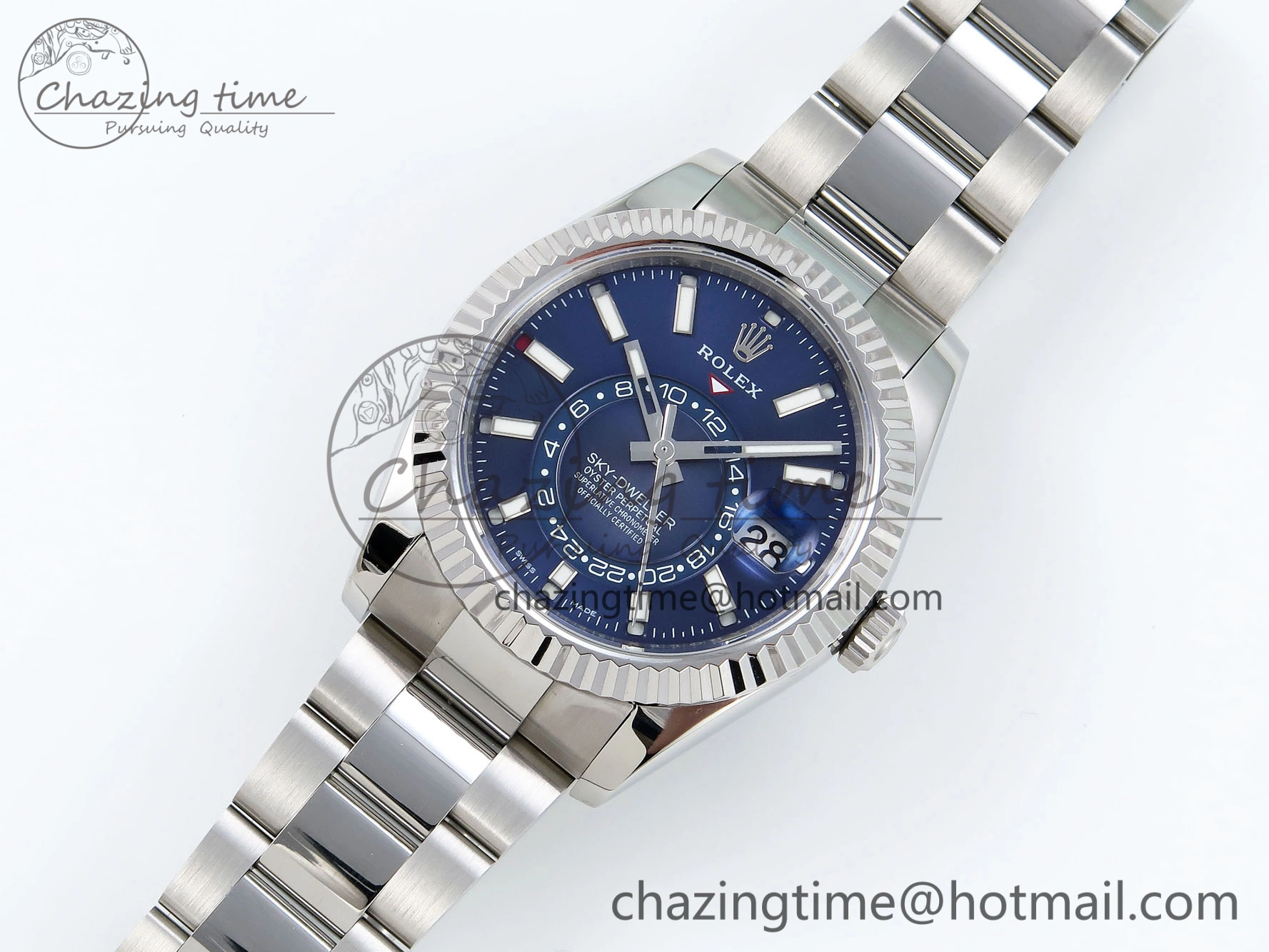 Sky-Dweller 326934 904L SS ZF 1:1 Best Edition Blue Dial on SS Bracelet A2824