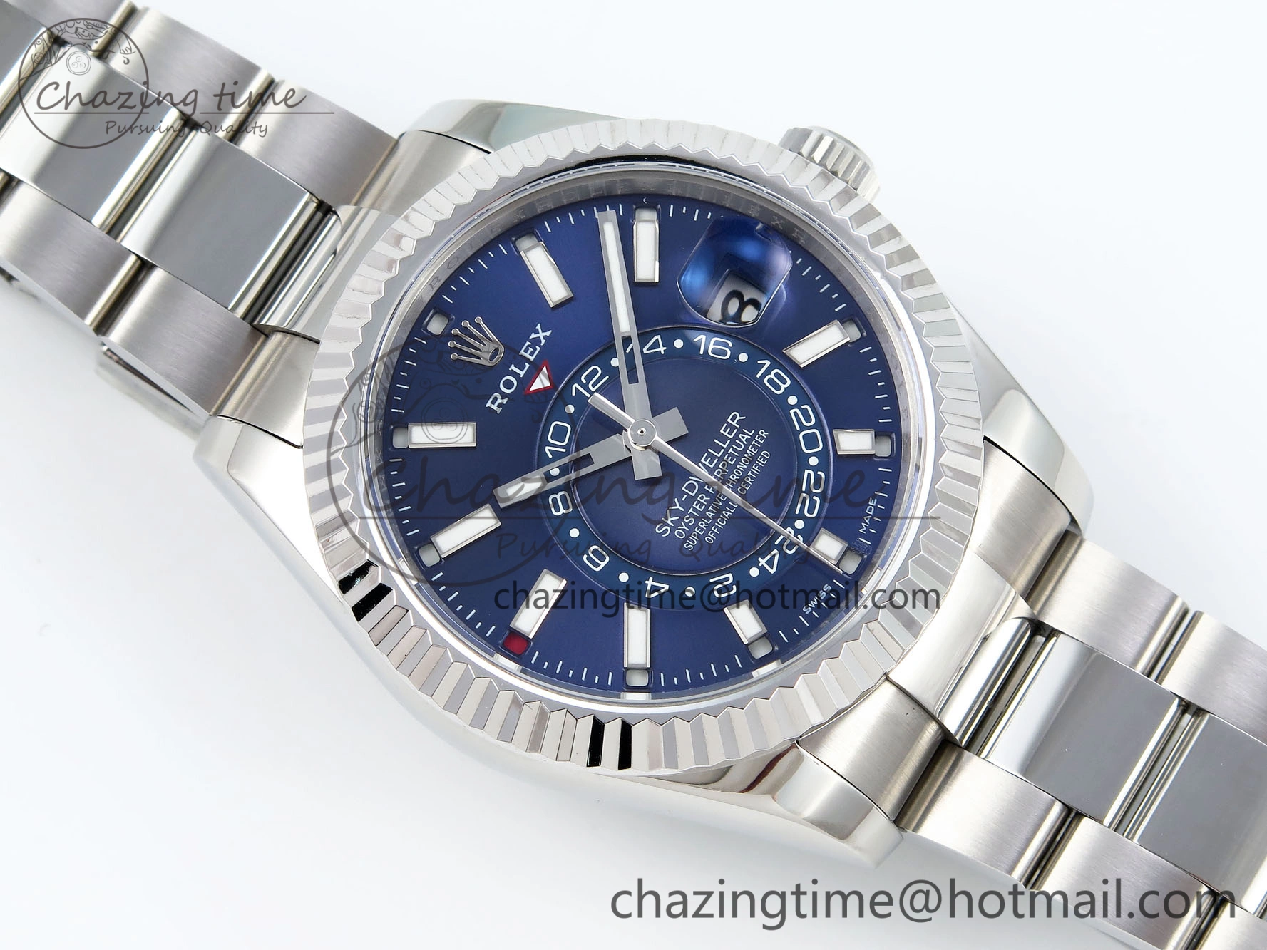 Sky-Dweller 326934 904L SS ZF 1:1 Best Edition Blue Dial on SS Bracelet A2824