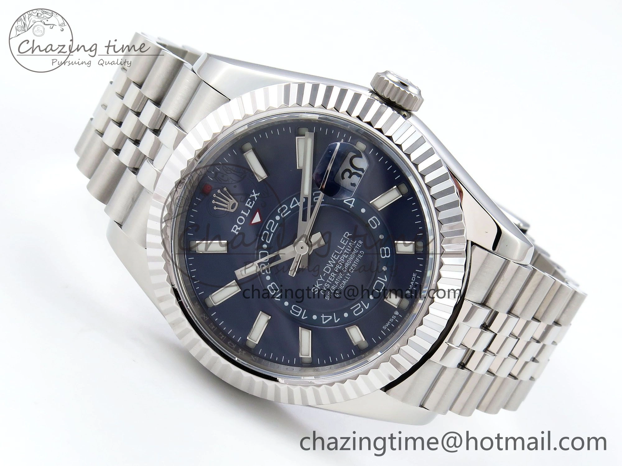 Sky-Dweller 326934 904L SS ZF 1:1 Best Edition Blue Dial on SS Jubilee Bracelet A2824