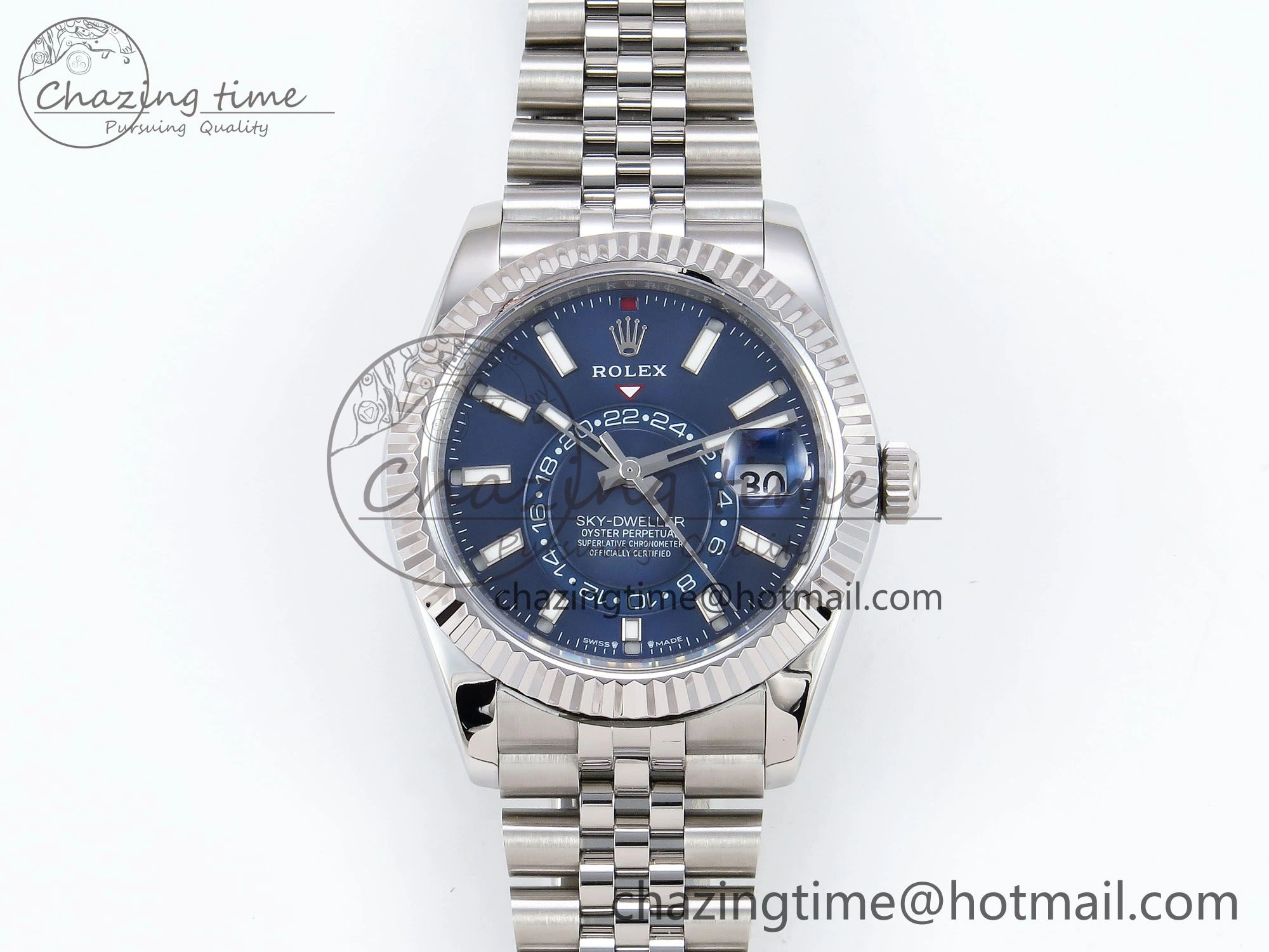 Sky-Dweller 326934 904L SS ZF 1:1 Best Edition Blue Dial on SS Jubilee Bracelet A2824