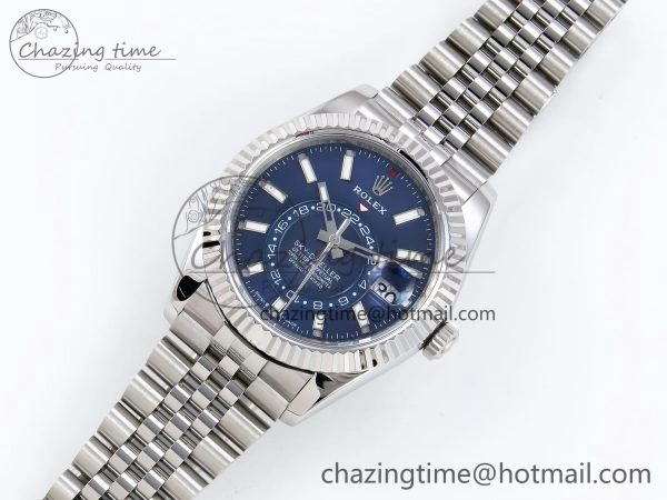Sky-Dweller 326934 904L SS ZF 1:1 Best Edition Blue Dial on SS Jubilee Bracelet A2824