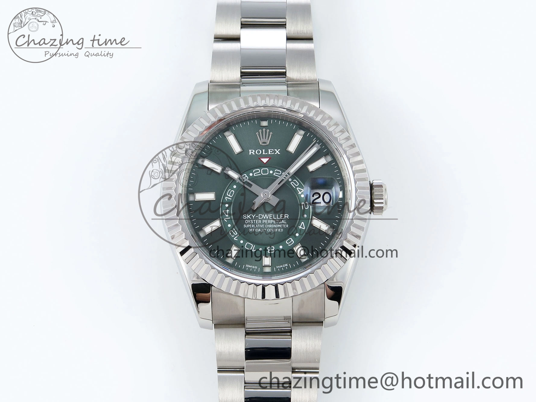 Sky-Dweller 326934 904L SS ZF 1:1 Best Edition Green Dial on SS Bracelet A2824