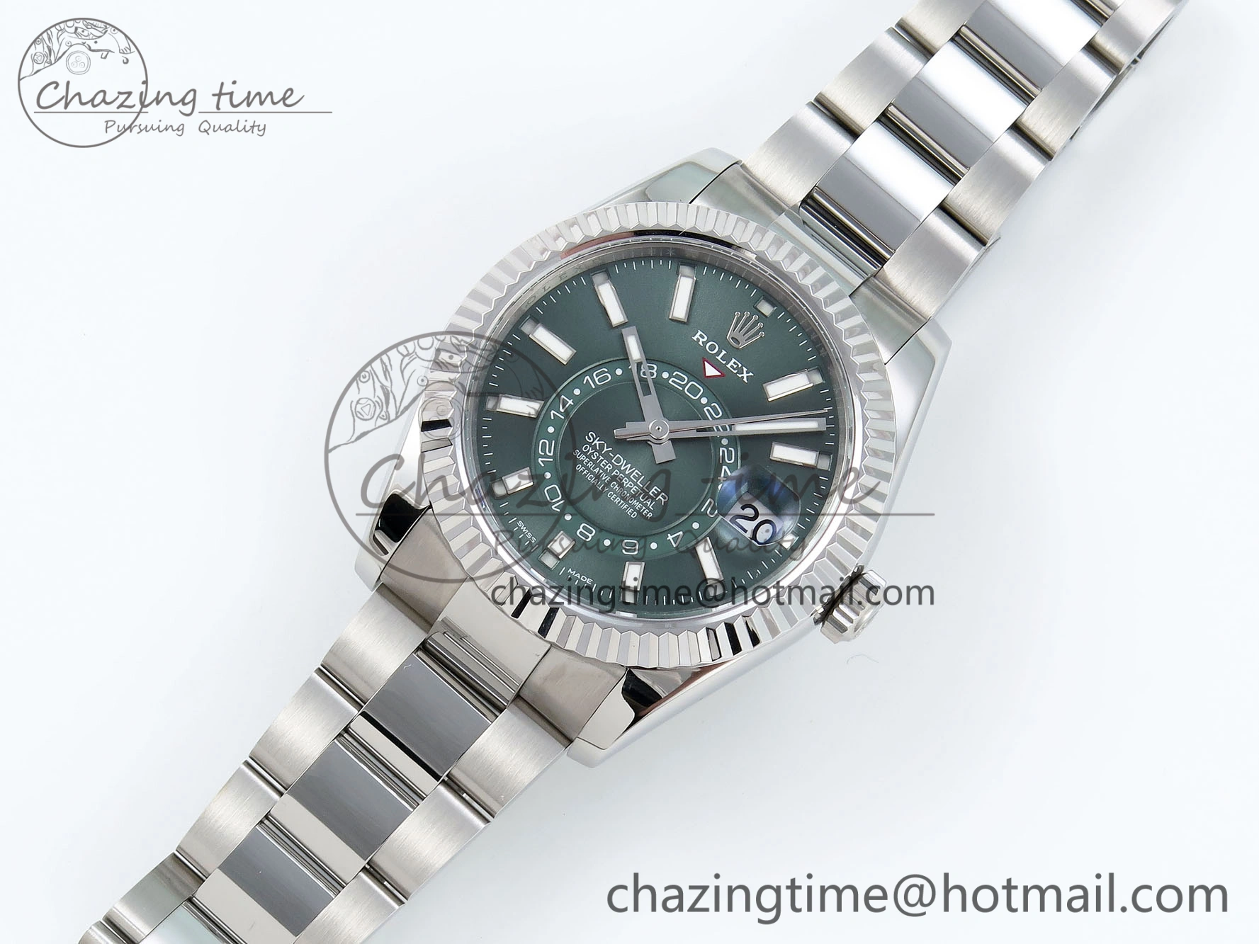Sky-Dweller 326934 904L SS ZF 1:1 Best Edition Green Dial on SS Bracelet A2824