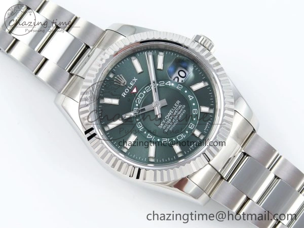 Sky-Dweller 326934 904L SS ZF 1:1 Best Edition Green Dial on SS Bracelet A2824